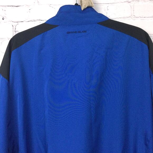 Grand Slam Men's 1/4 Zip Mock Neck Pullover Long Sleeve Golf Jacket Blue L - Picture 5 of 11